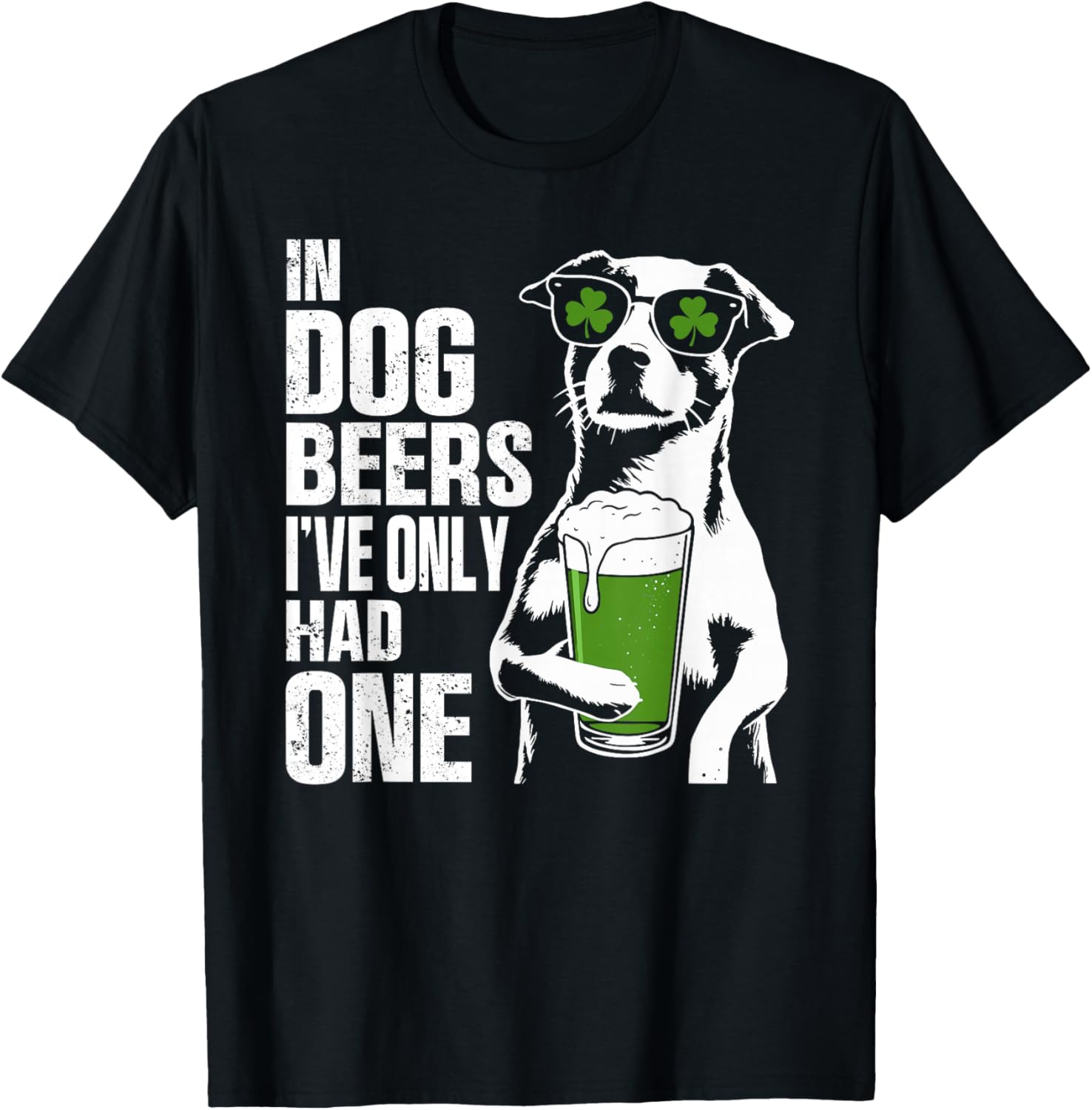 Hundebier St. Patty's Shamrock Lustiger St. Patrick's Day T-Shirt - T-Shirt | Black