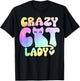 Crazy Cat Lady, Colorful Kittys Lover, Cat Lover T-Shirt - T-Shirt | Black