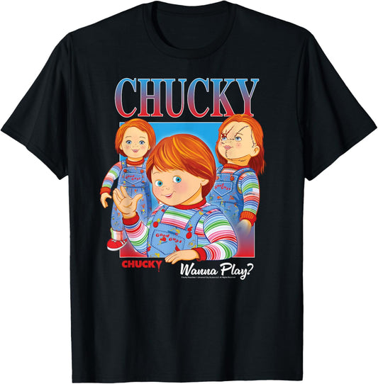 Chucky Wanna Play Vintage T-Shirt - T-Shirt | Black