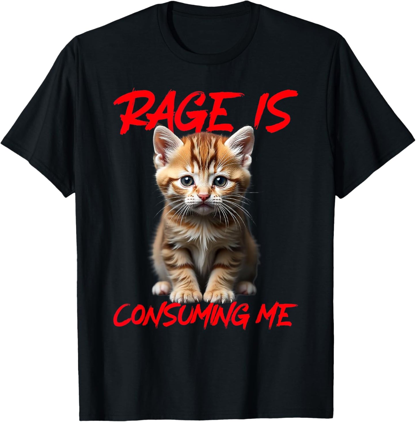 Rage Is Consuming Me Cute Angry Kitten Funny Cat Women T-Shirt - T-Shirt | Black