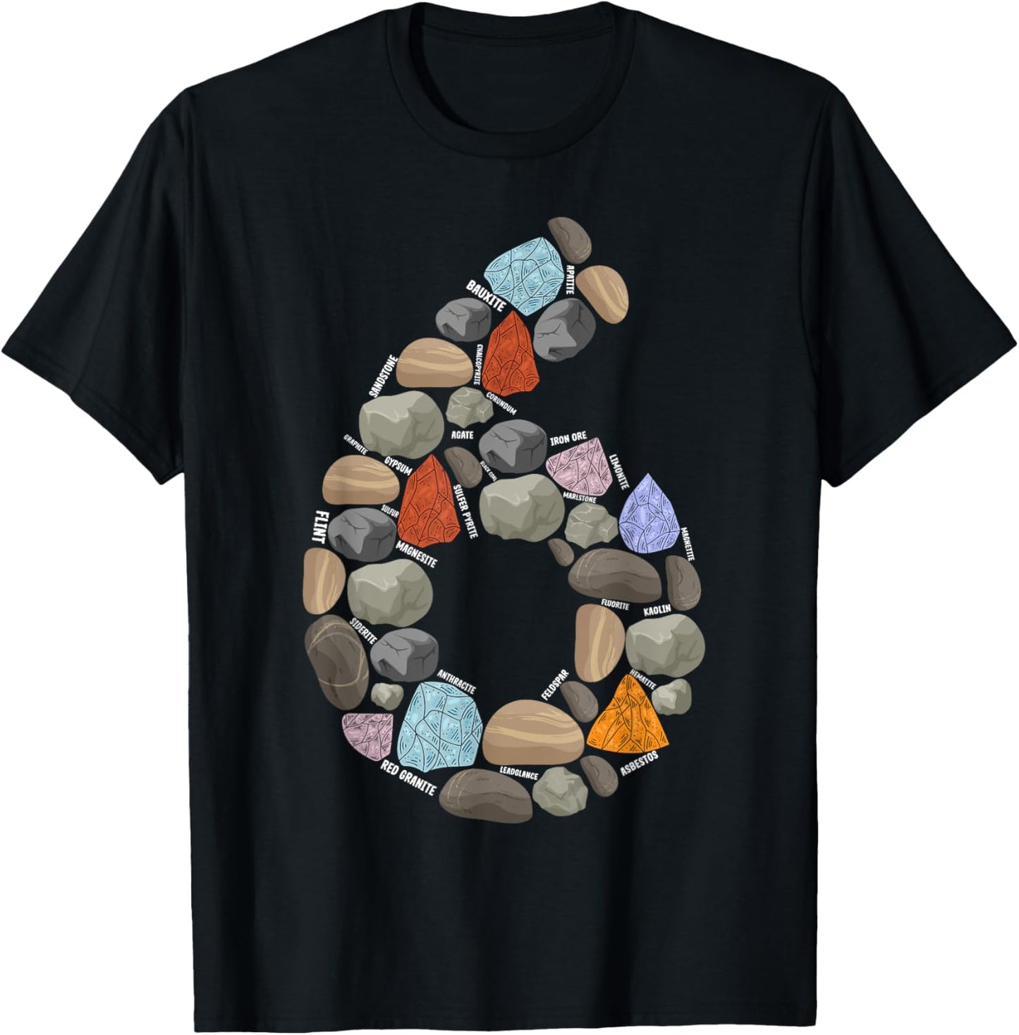 Geology Rocks 6 Years Old 6th Birthday Rock Collecting T-Shirt - T-Shirt | Black