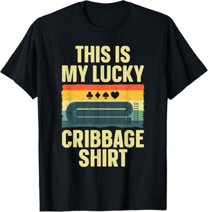 Cribbage Gift Cribbage Board Accessories & Stuff Adult Black Small Classic Fit Short Sleeve Humorous Casual Cribbage Art Women Children Birthday Celebrants T-Shirt - T-Shirt | Black