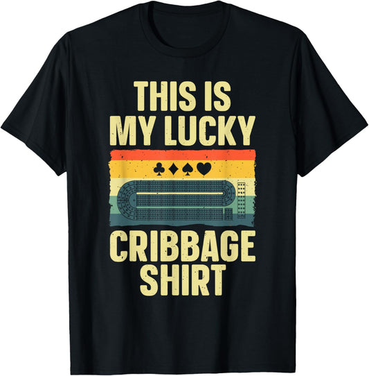 Cribbage Gift Cribbage Board Accessories & Stuff Adult Black Small Classic Fit Short Sleeve Humorous Casual Cribbage Art Women Children Birthday Celebrants T-Shirt - T-Shirt | Black