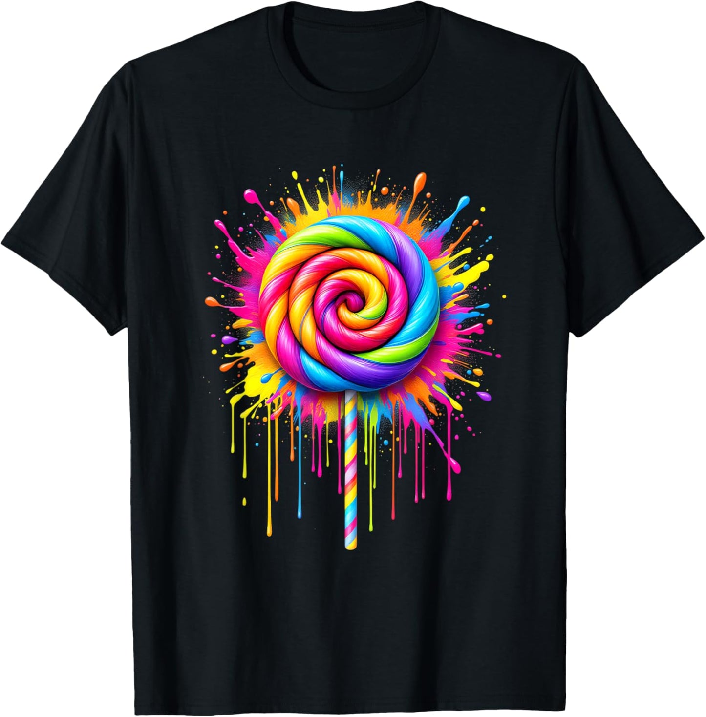 Candy Candy Costume Women's Carnival Lollipop Fancy Dress T-Shirt - T-Shirt | Black
