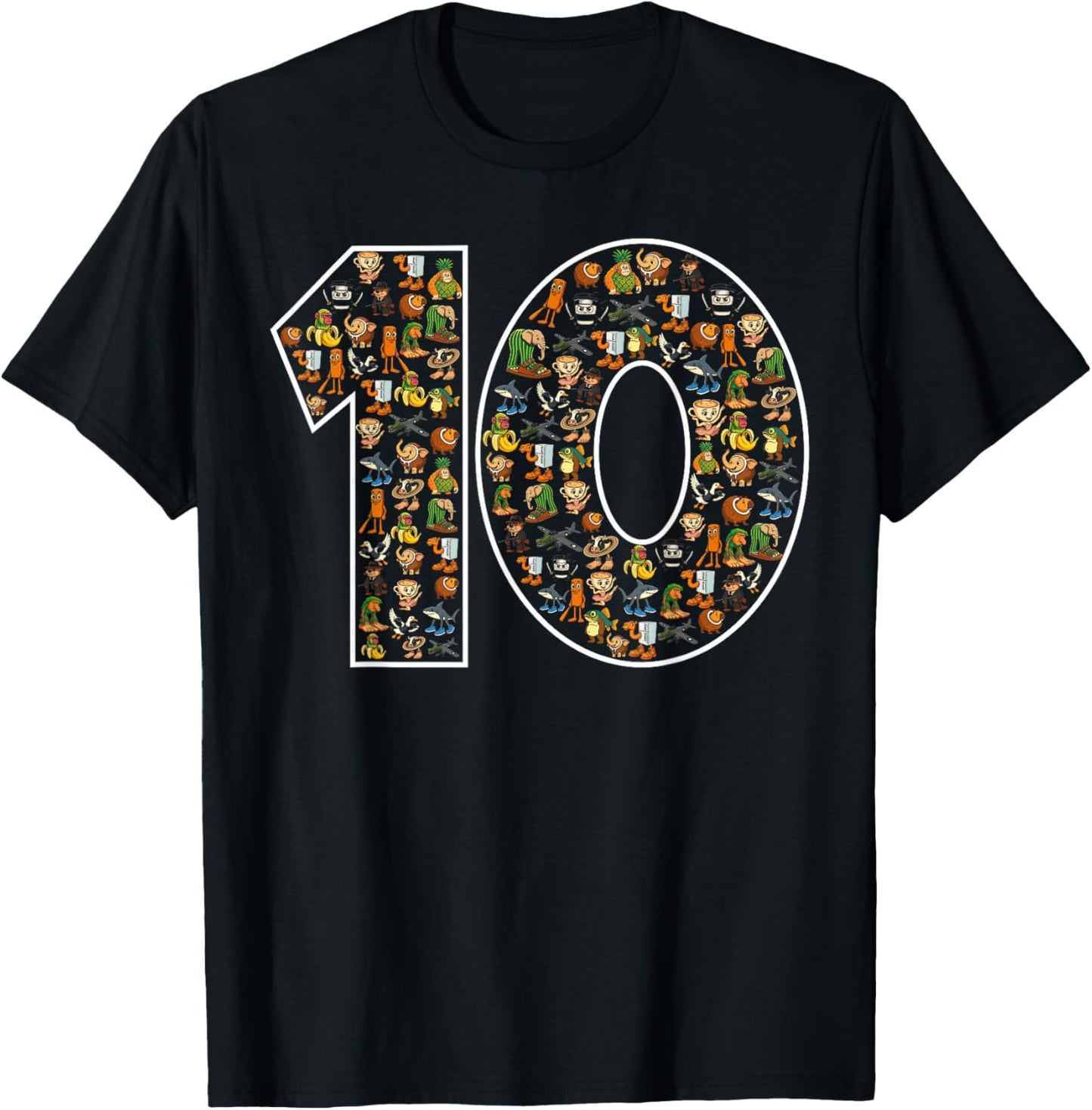 Italian Brainrot Ballerina Character 10th Birthday Meme Mix T-Shirt - T-Shirt | Black