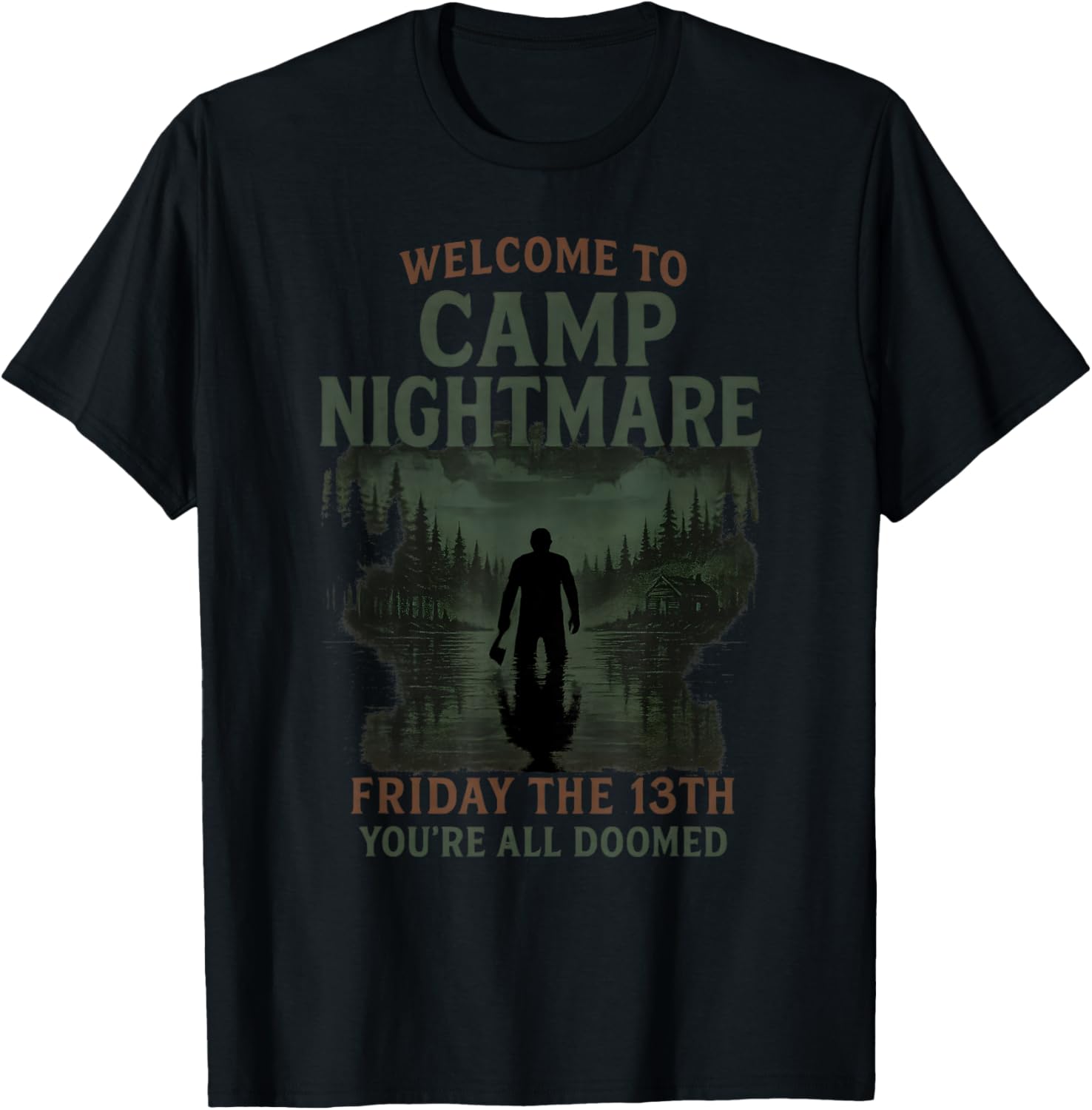 Horror Camp Nightmare Friday Design - The 13th Vibes T-Shirt - T-Shirt | Black