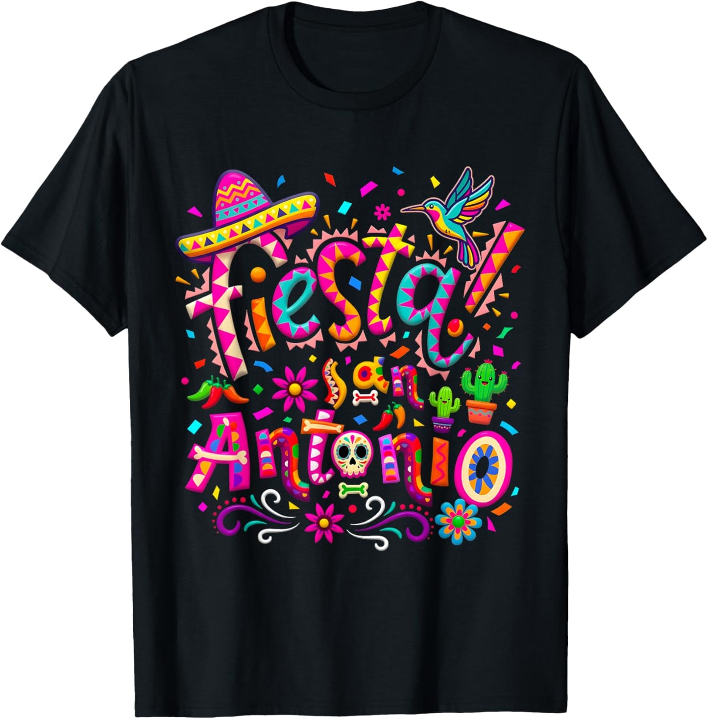 Fiesta Squad San Antonio Texas Cinco De Mayo Lets Fiesta T-Shirt - T-Shirt | Black