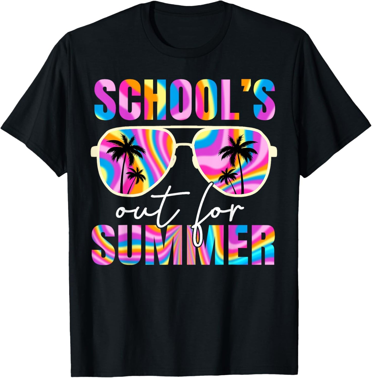 School's Out for Summer Tie Dye Teacher Boy Girl Last Day T-Shirt - T-Shirt | Black