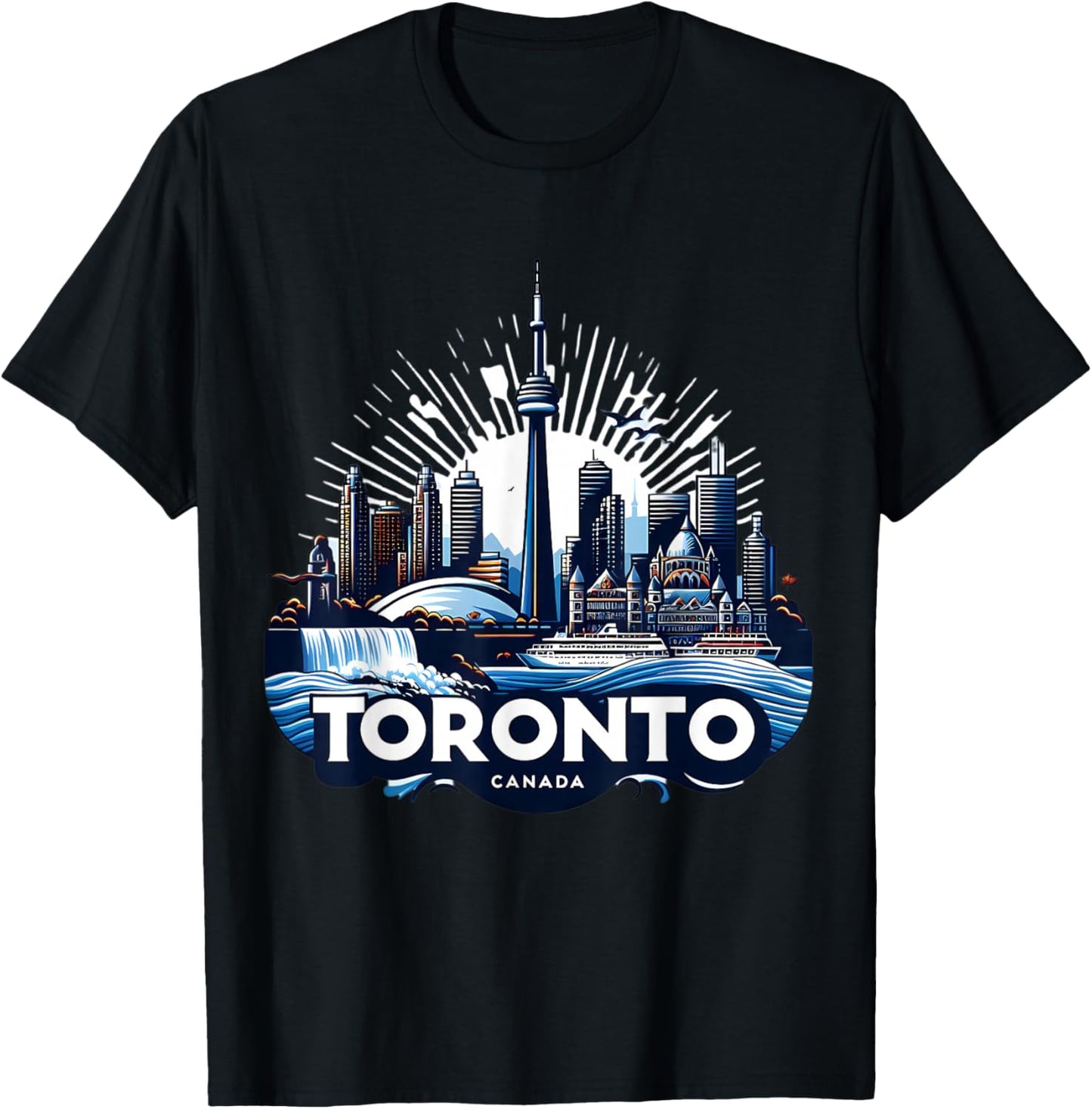 Toronto Canada City Landmarks Souvenir Canadian Proud T-Shirt - T-Shirt | Black