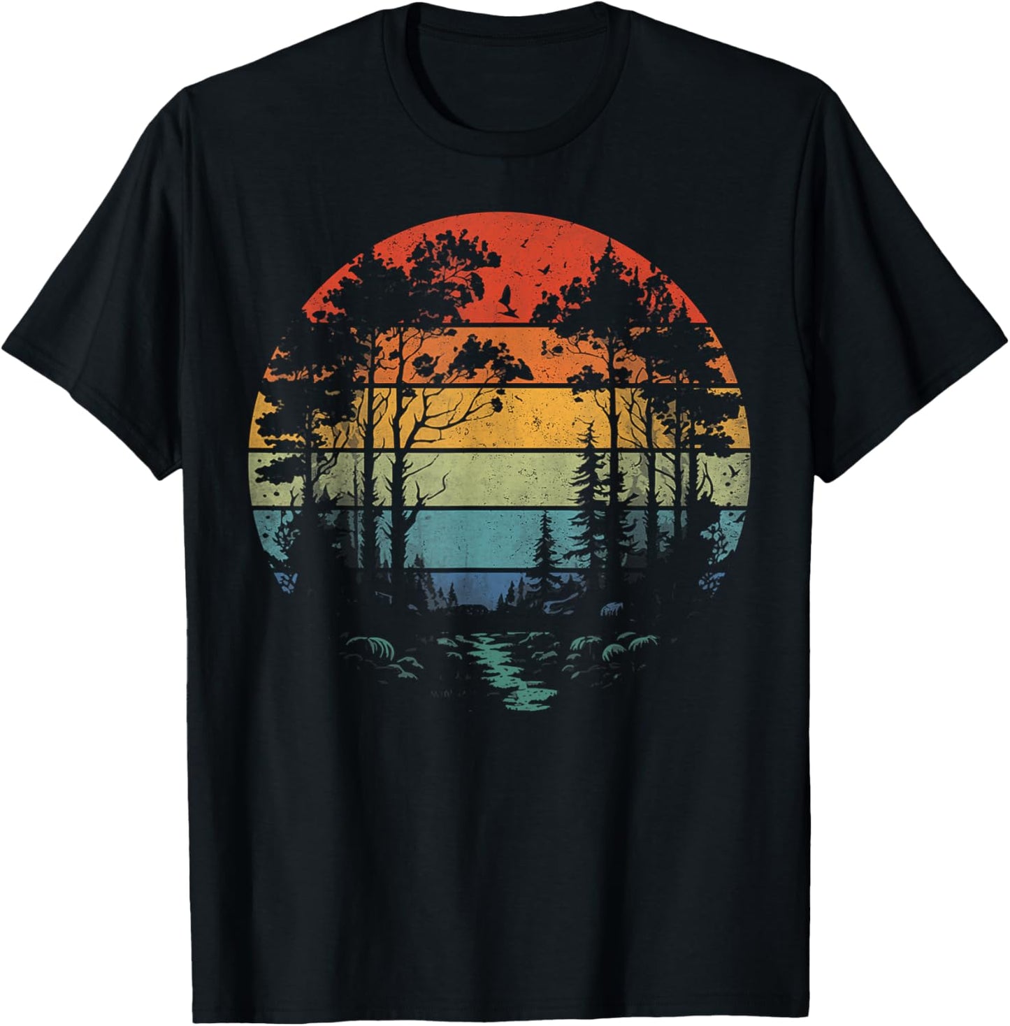 Trees Wildlife Nature Vintage Forest Woman Girl T-Shirt - T-Shirt | Black