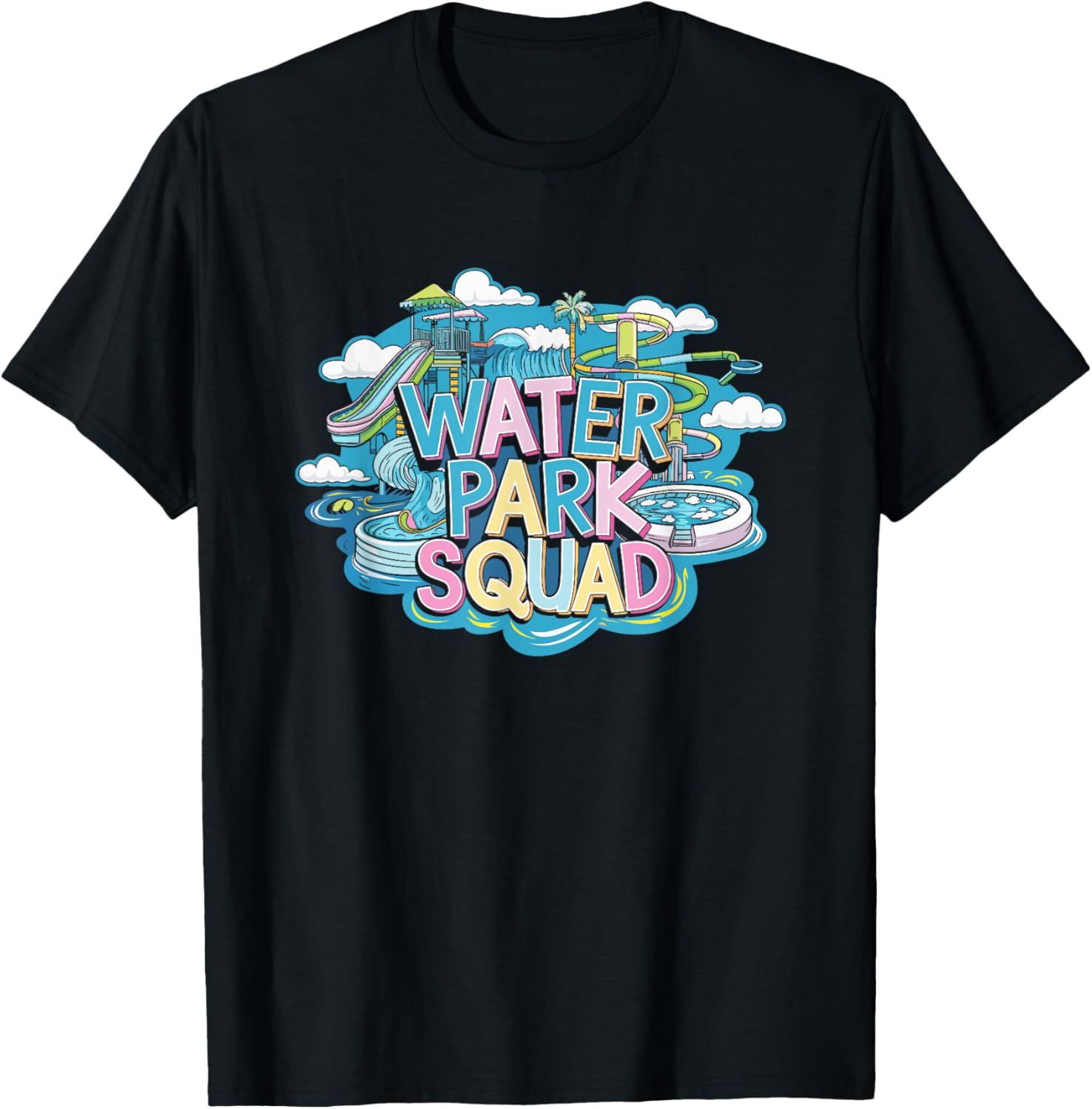 Water Park Squad, Water Park Amusement Team Crew T-Shirt - T-Shirt | Black