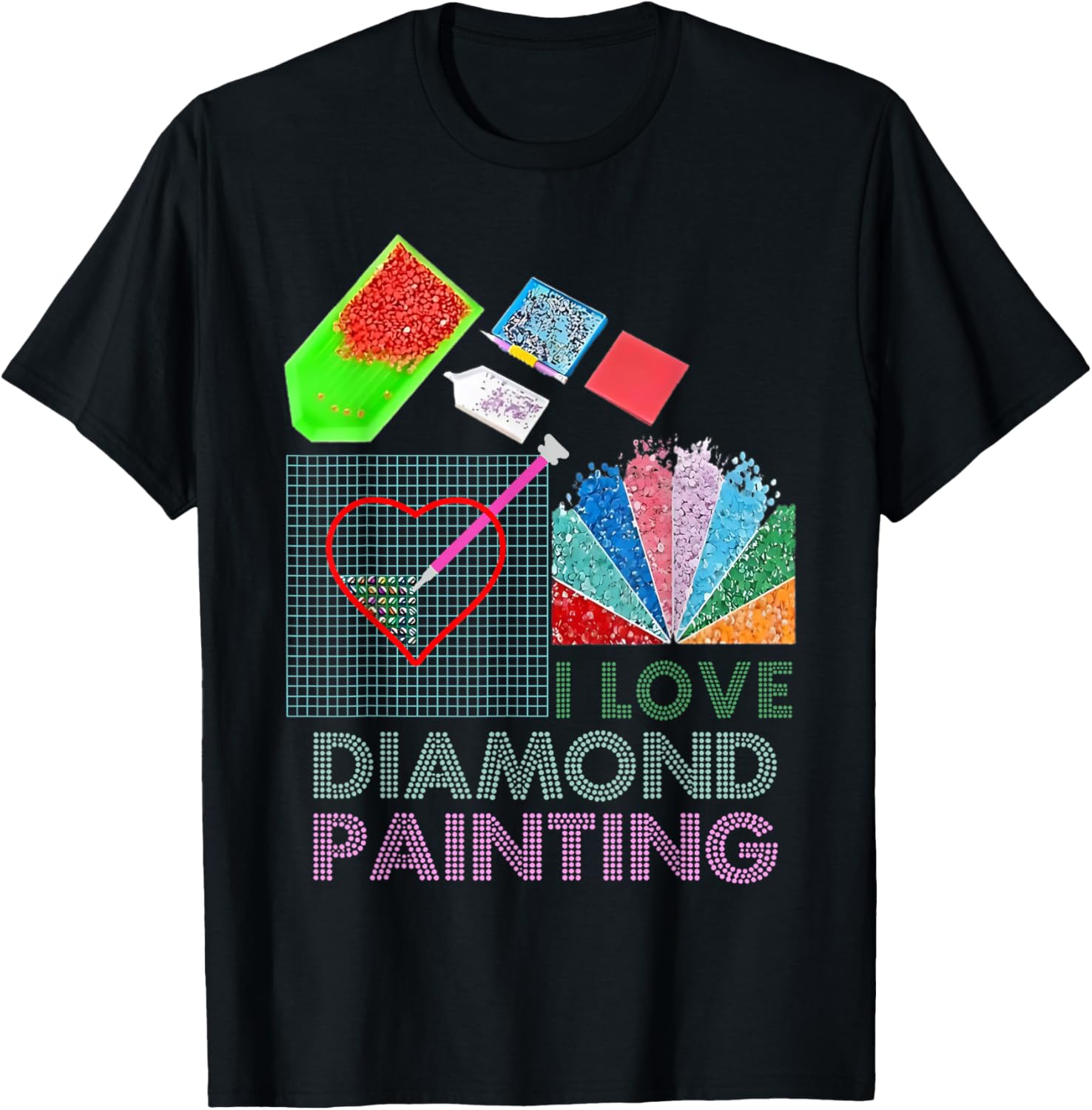 I Love Diamond Painting T-Shirt - T-Shirt | Black