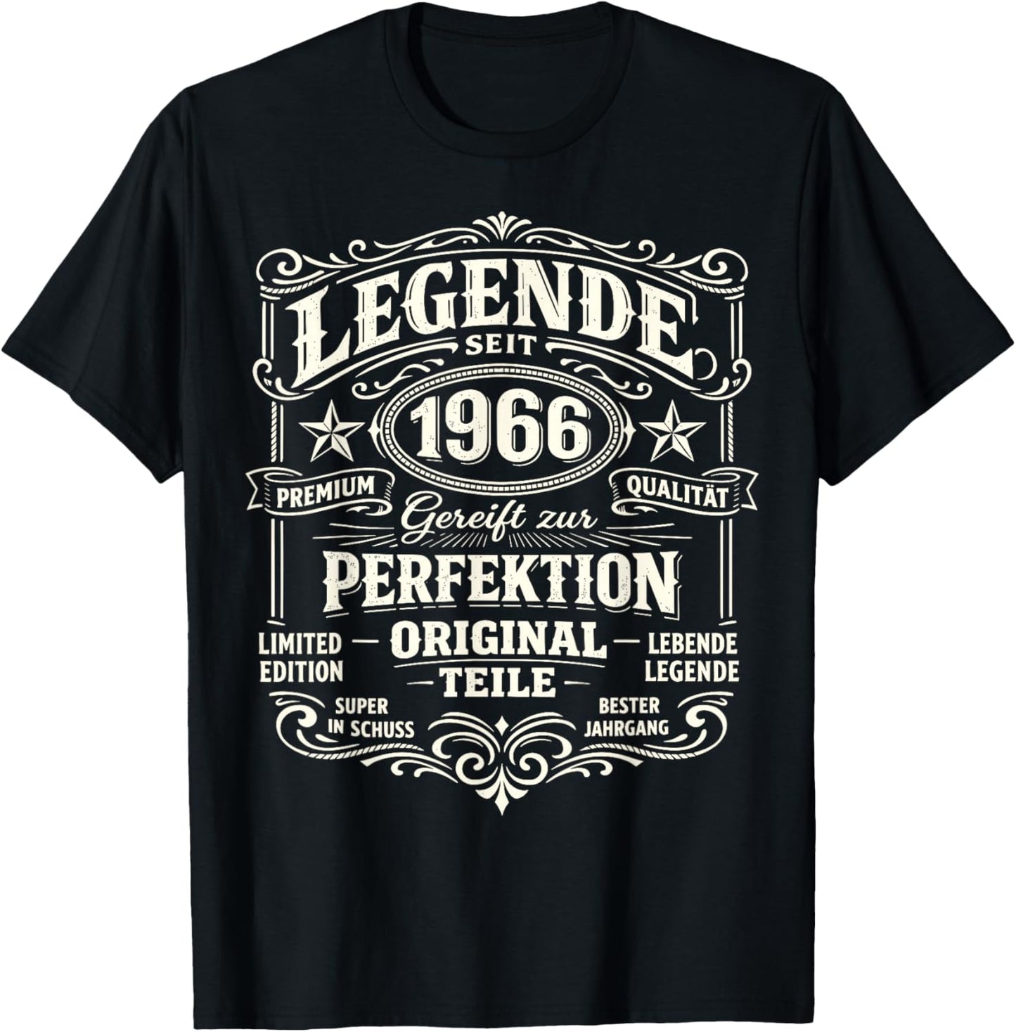 60th Birthday Man Woman 60 Years Decoration 1966 Gift Funny T-Shirt - T-Shirt | Black