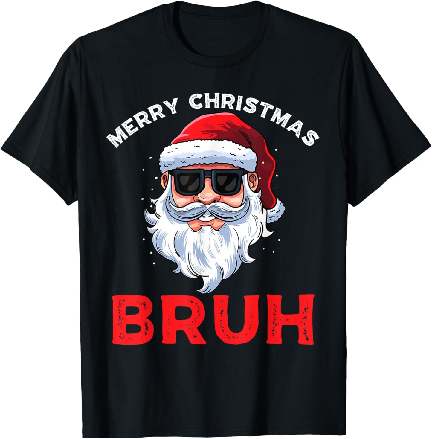 Merry Christmas Bruh Meme Funny Saying for Brother Boys Men T-Shirt - T-Shirt | Black