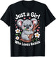 Cute Koala Novelty Girls Kids Australia Koala Bear T-Shirt - T-Shirt | Black