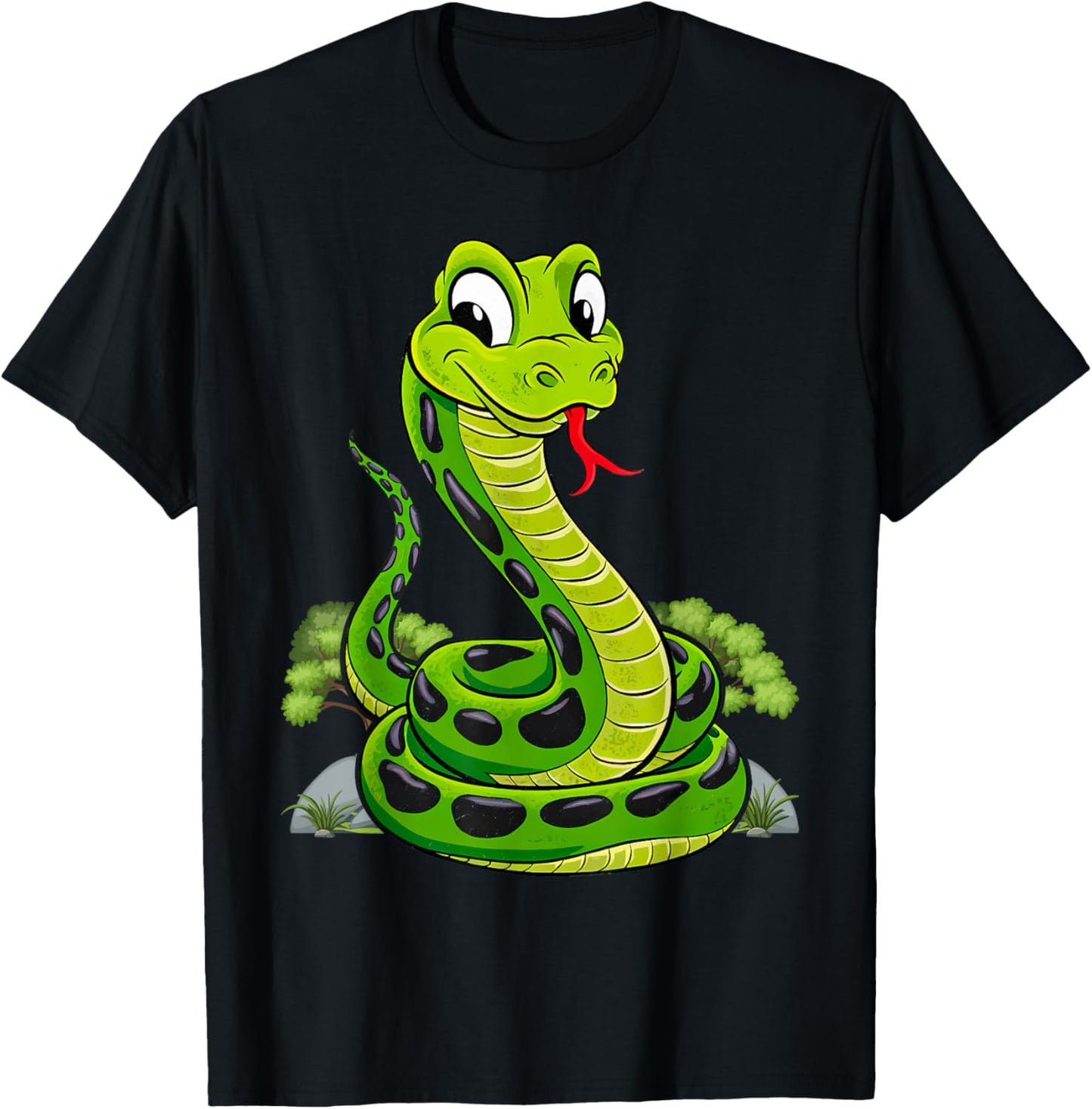 Reptile Kids Cute Snake T-Shirt - T-Shirt | Black