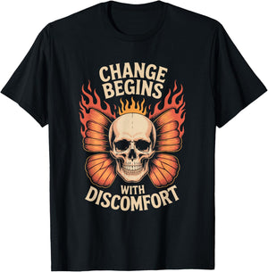 Inspirational Change Begins Motivational Style T-Shirt - T-Shirt | Black