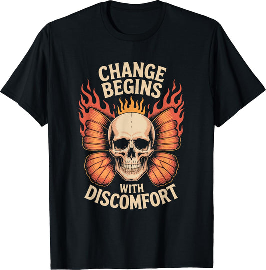 Inspirational Change Begins Motivational Style T-Shirt - T-Shirt | Black