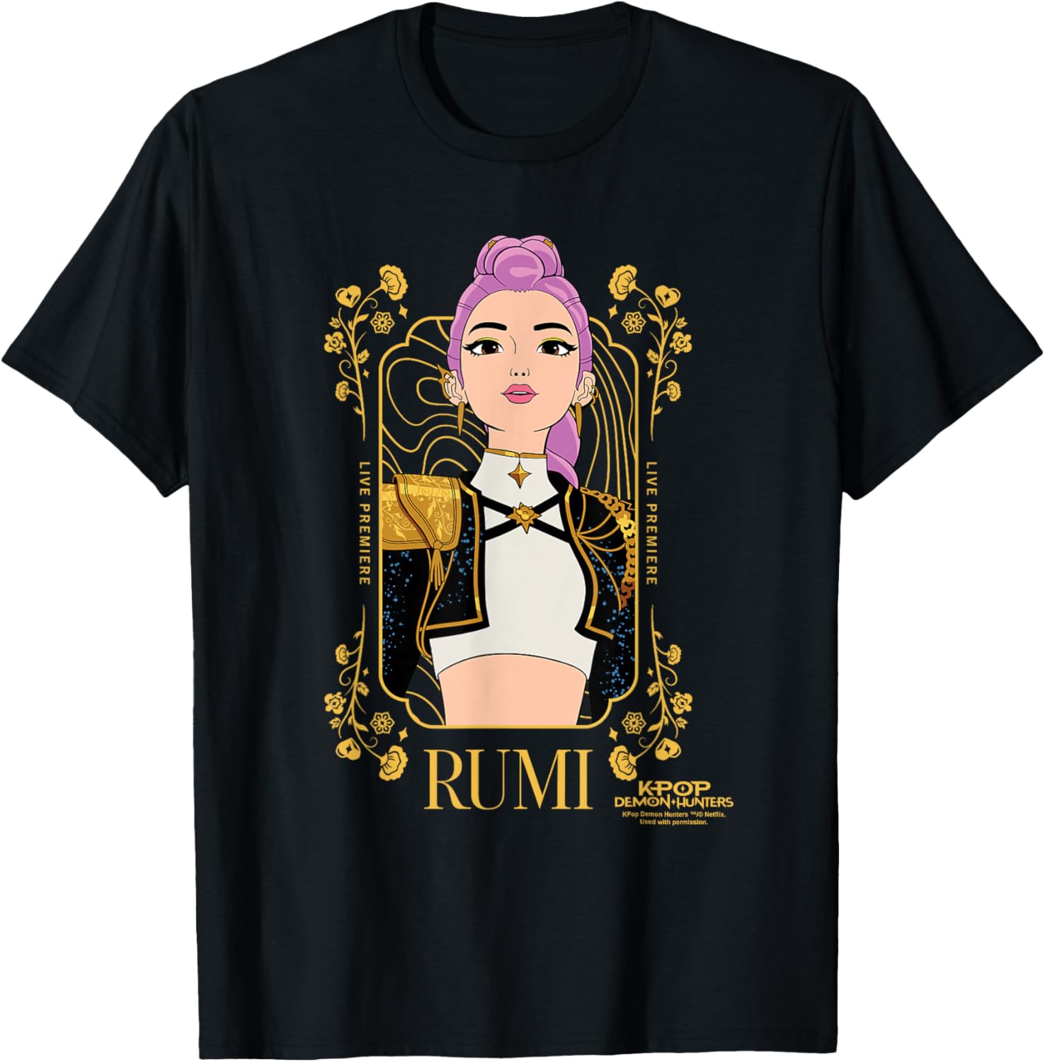 KPop Demon Hunters Rumi Golden Frame T-Shirt - T-Shirt | Black