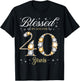 Blessed By God For 40 Years Old 40th Birthday Party T-Shirt - T-Shirt | Black