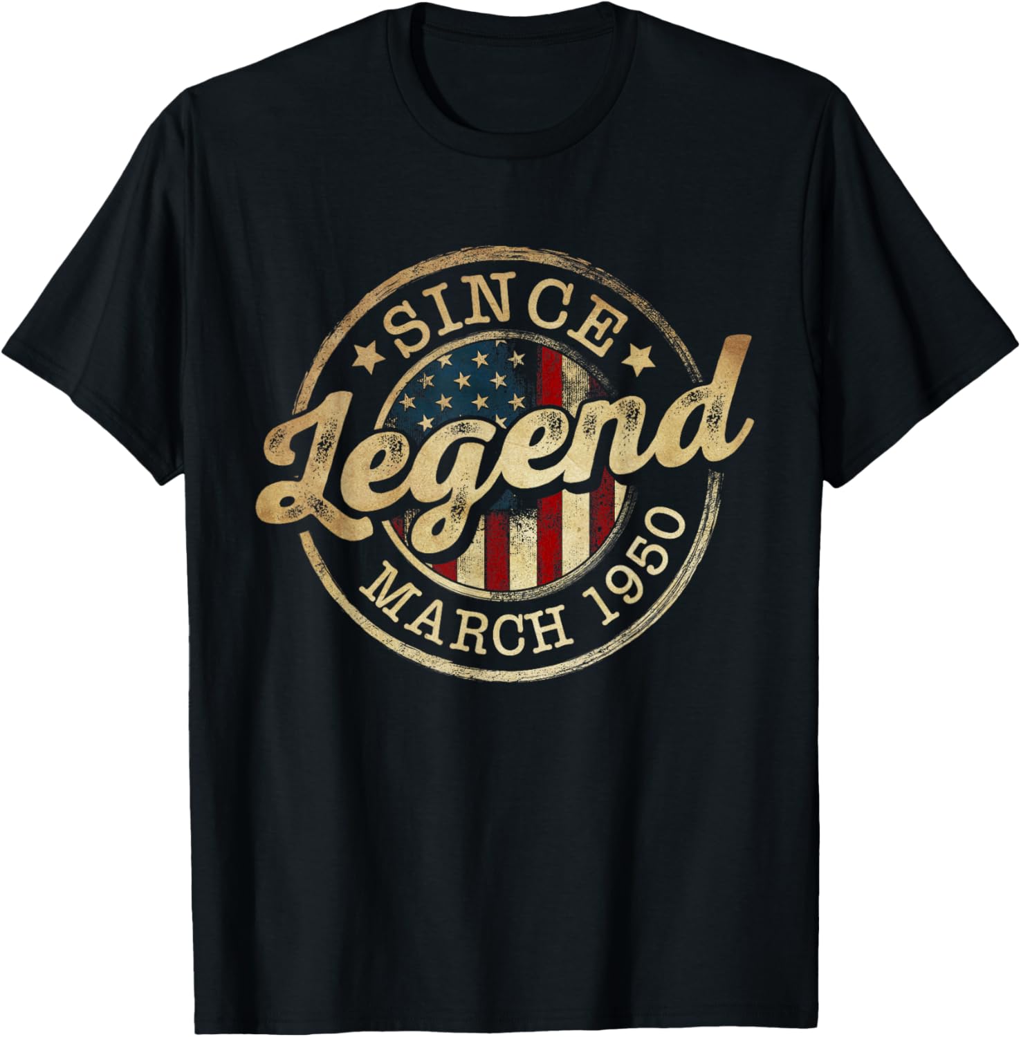 Legend Since March 1950 Vintage 76th Birthday Classic T-Shirt - T-Shirt | Black