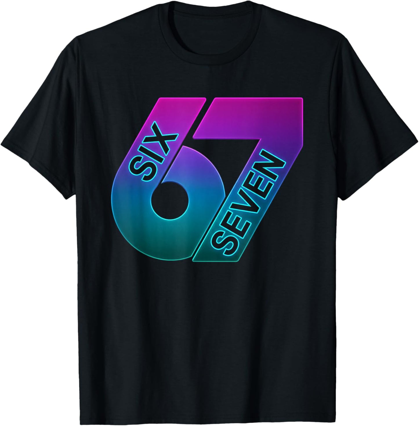 Kinder Meme 67 Six Seven 6 7 T-Shirt - T-Shirt | Black