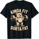 Kinda Fit Sorta Fat Funny Cute Bear Weightlifter Workout Gym T-Shirt - T-Shirt | Black
