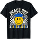 Peace Out Kindergarten Smile Face Last Day of School T-Shirt - T-Shirt | Black