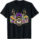 Funny Vintage Mardi Gras Deer Lover Hunting Men Women T-Shirt - T-Shirt | Black