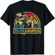 Papasaurus T Rex Dinosaur Papa Saurus Family Matching T-Shirt - T-Shirt | Black