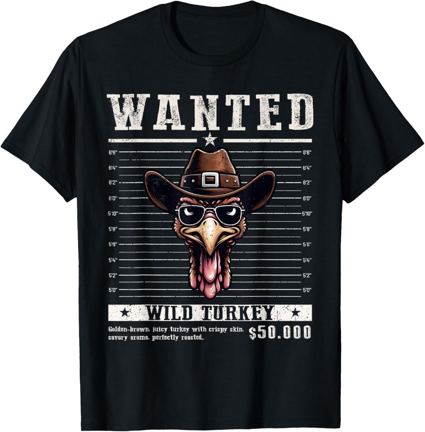 Wanted Turkey Hunting Funny Thanksgiving Men's Women's T-Shirt - T-Shirt | Black