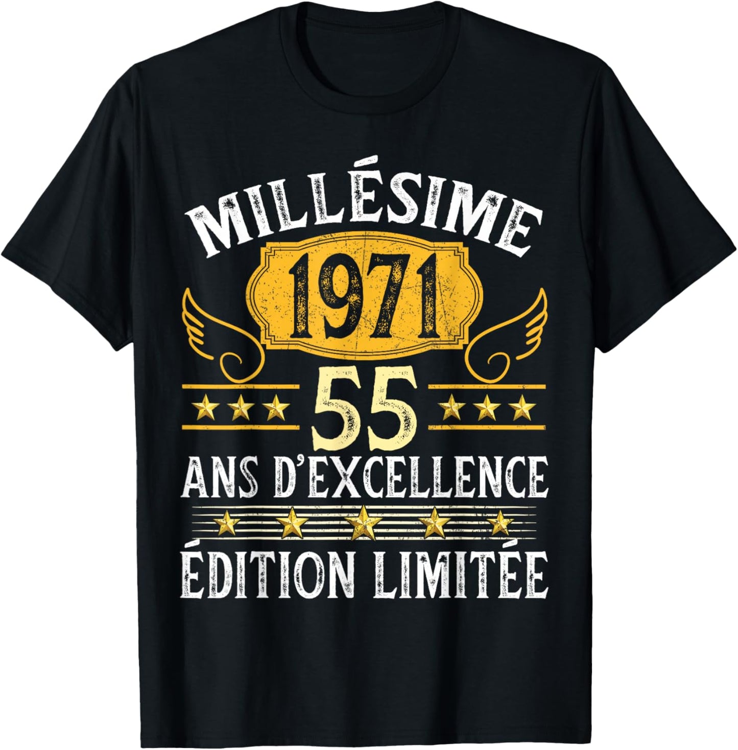 Vintage 1971 55 Years Birthday Man Woman Vintage 1971 T-Shirt - T-Shirt | Black