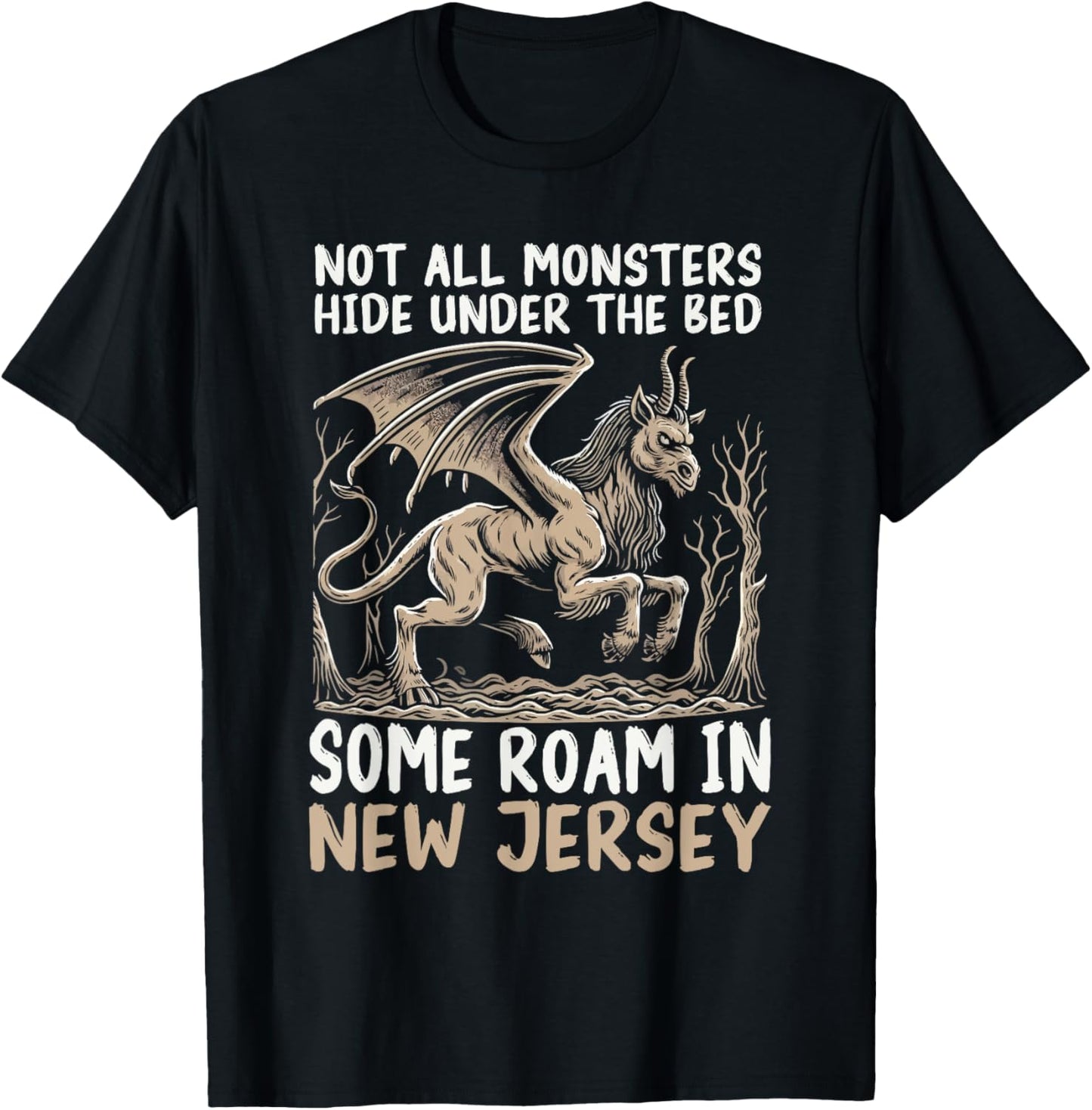 Jersey Devil Legendary Creature Cryptozoology Cryptid T-Shirt - T-Shirt | Black