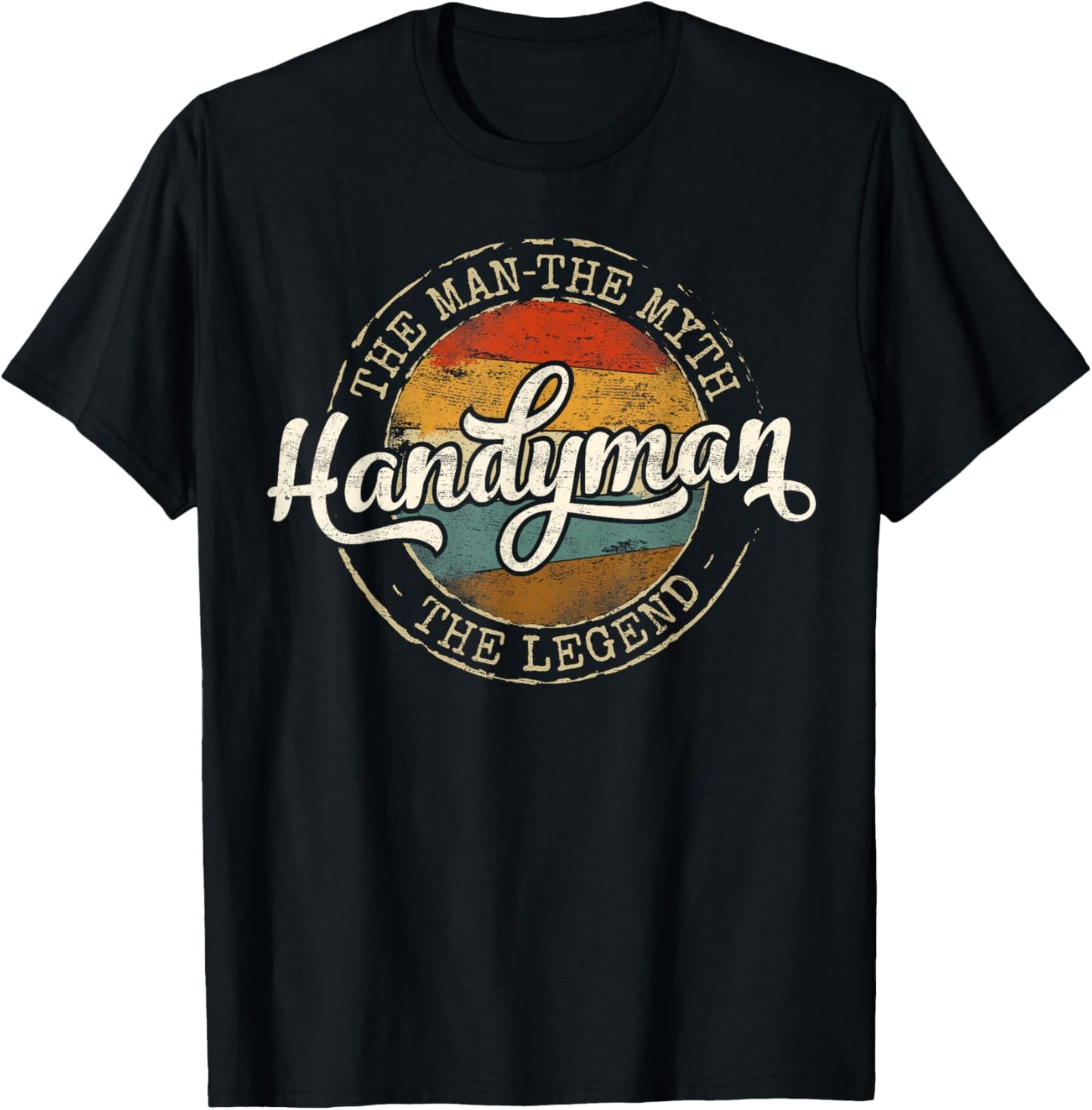 Handyman The Man The Myth The Legend Vintage Stamp Repairman T-Shirt - T-Shirt | Black