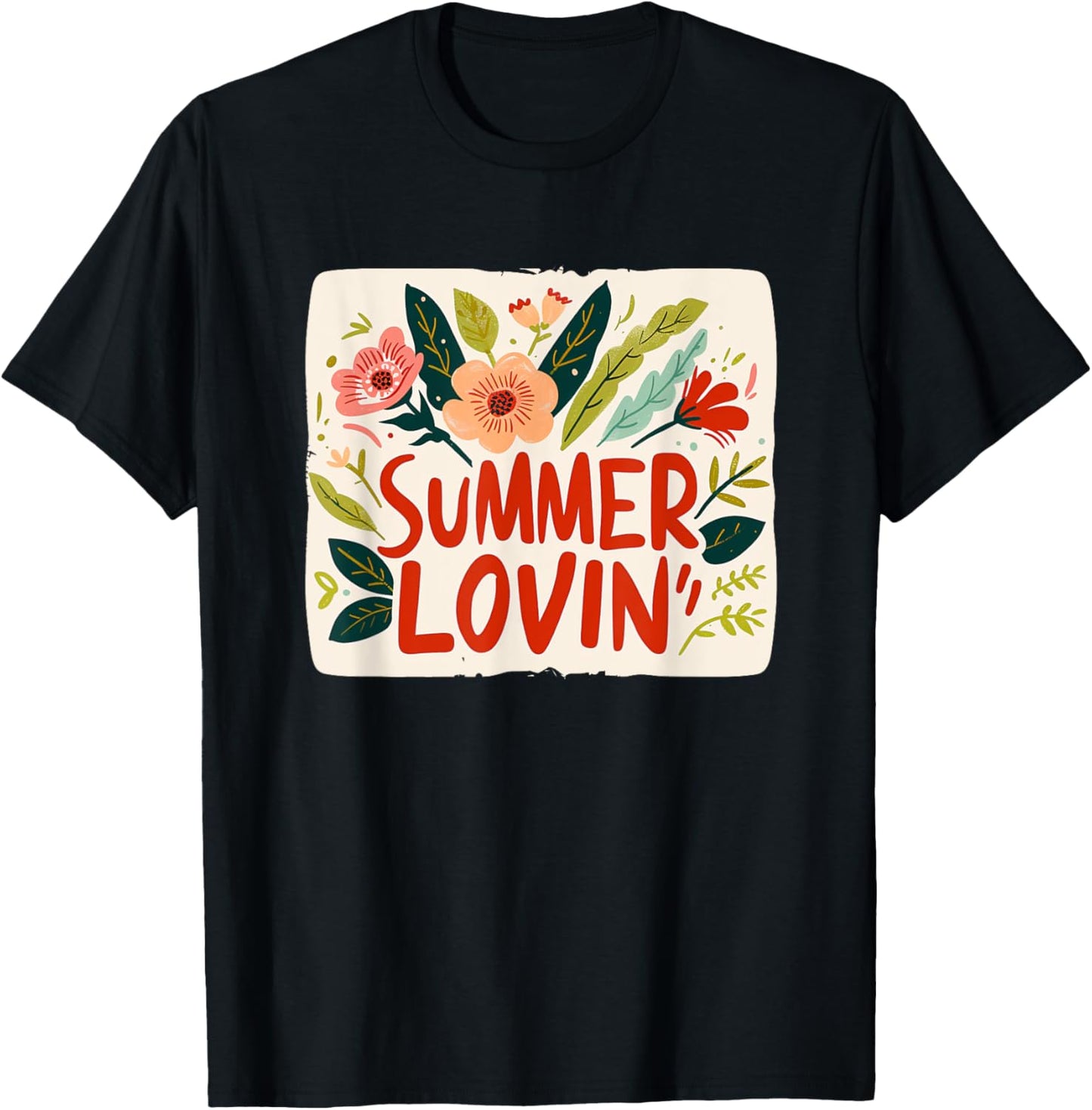 Summer Lovin Flowers for Vacation and Plants Lovers T-Shirt - T-Shirt | Black