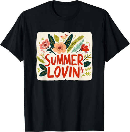 Summer Lovin Flowers for Vacation and Plants Lovers T-Shirt - T-Shirt | Black