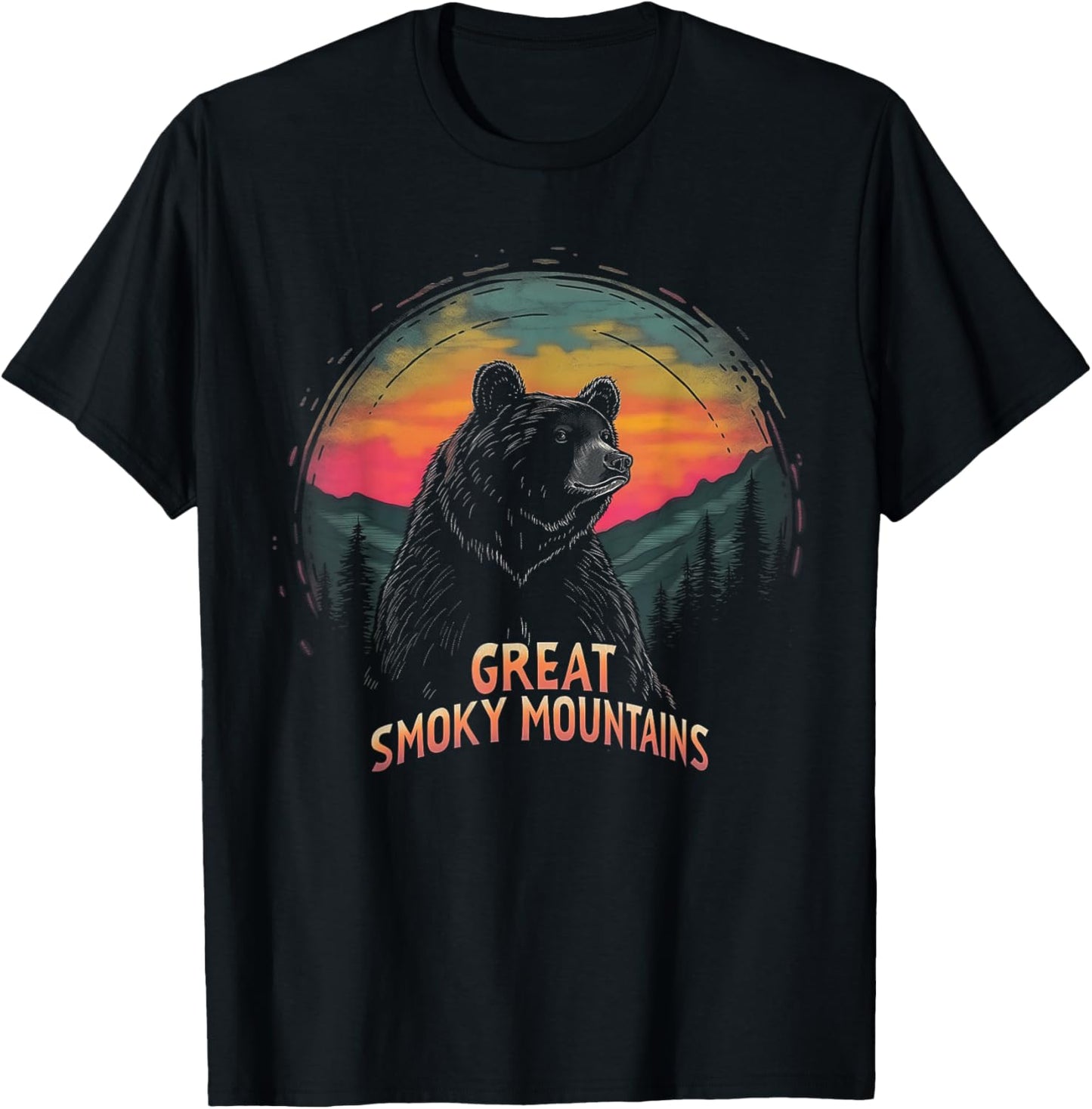 Great Smoky Mountains - US National Park Vintage Men Women T-Shirt - T-Shirt | Black