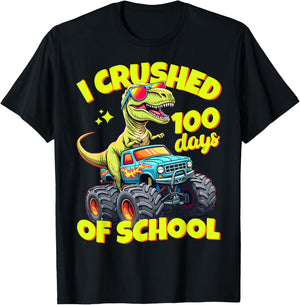 I Crushed 100 Days Of School For Boys 100th Day Of School T-Shirt - T-Shirt | Black