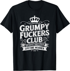 Grumpy Fuckers Club, 100% Bitter Lifetime Member T-Shirt - T-Shirt | Black