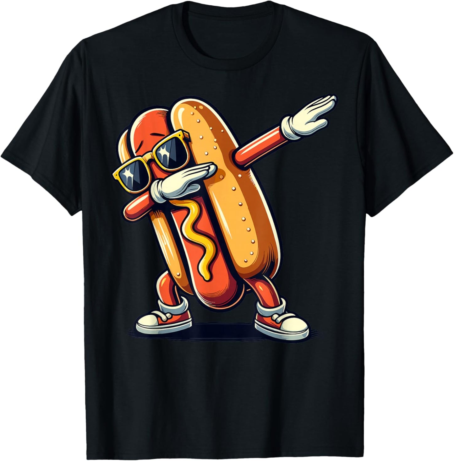Cool Hot Dog Dabbing Funny Fast Food Hotdog Lovers Toddler T-Shirt - T-Shirt | Black