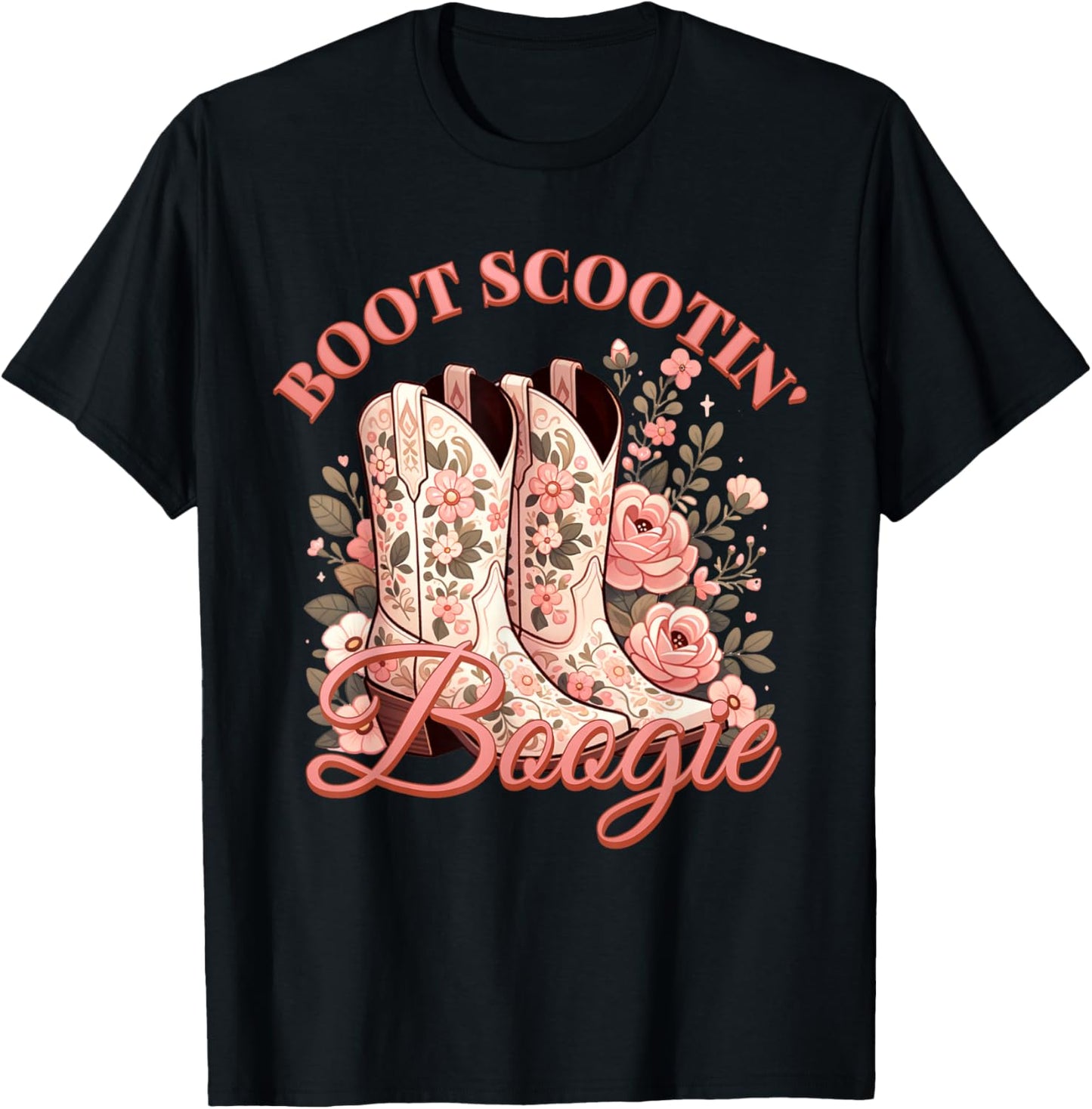 Boot Scootin’ Boogie Retro Vintage Western Cowboys Music T-Shirt - T-Shirt | Black