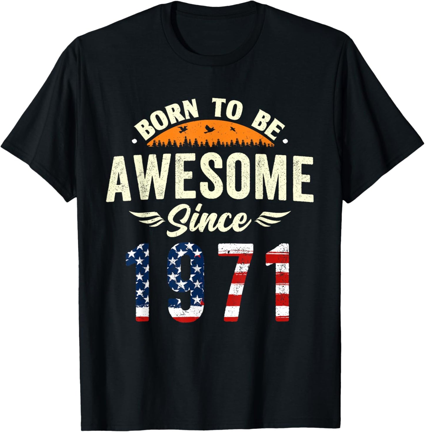 Vintage 1971 Birthday Women 55 Years Old Graphic T-Shirt - T-Shirt | Black