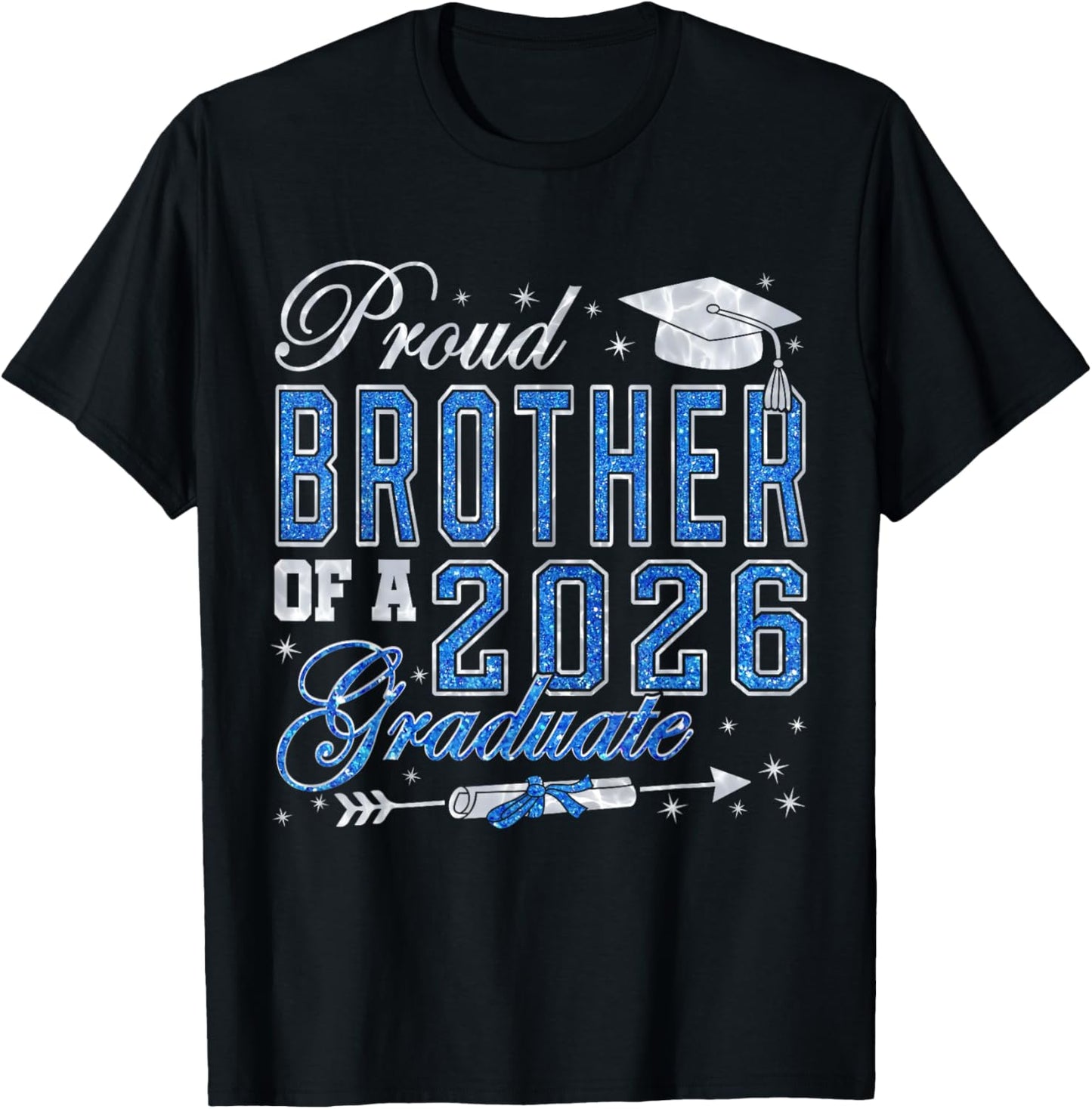 Senior Class of Graduation Proud Brother of A 2026 Graduate T-Shirt - T-Shirt | Black