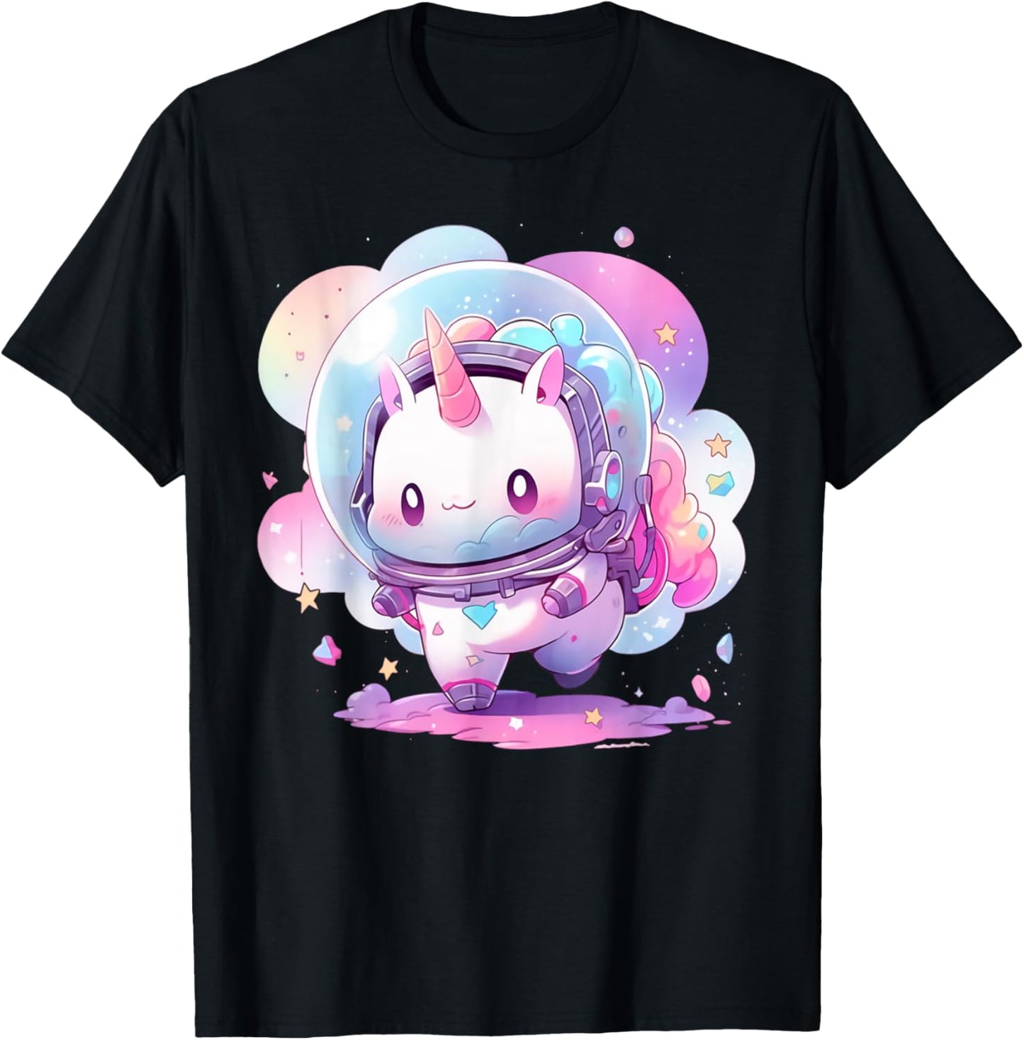 Astronaut Unicorn Cute Space Galaxy Toddler Girls Kids Women T-Shirt - T-Shirt | Black