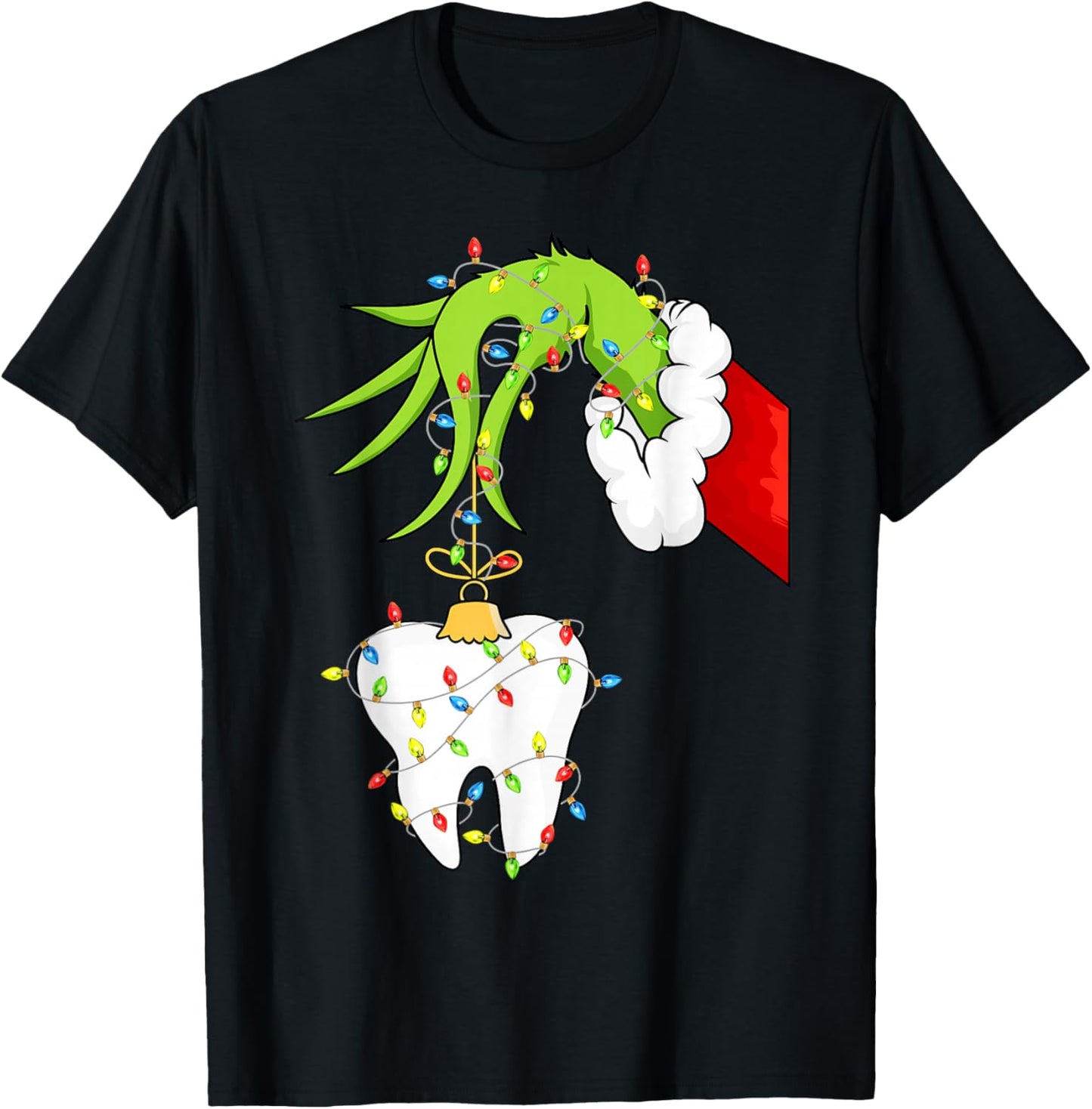 Tooth Dentist Dental Assistant Teeth Christmas Xmas Pajamas T-Shirt - T-Shirt | Black