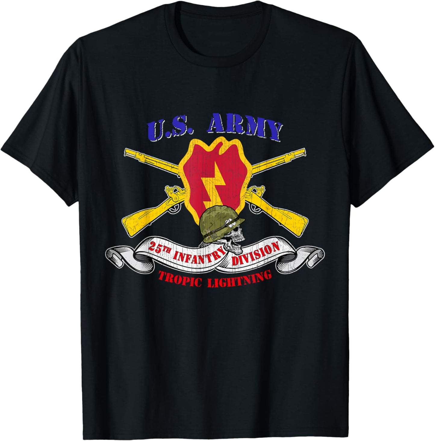 25th Infantry Division 25th ID Veteran Tropic Lightning T-Shirt - T-Shirt | Black