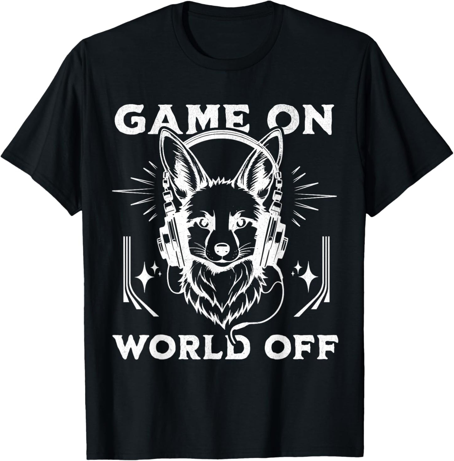 Funny Video Game On World Off Gamer Fox and Boys T-Shirt - T-Shirt | Black