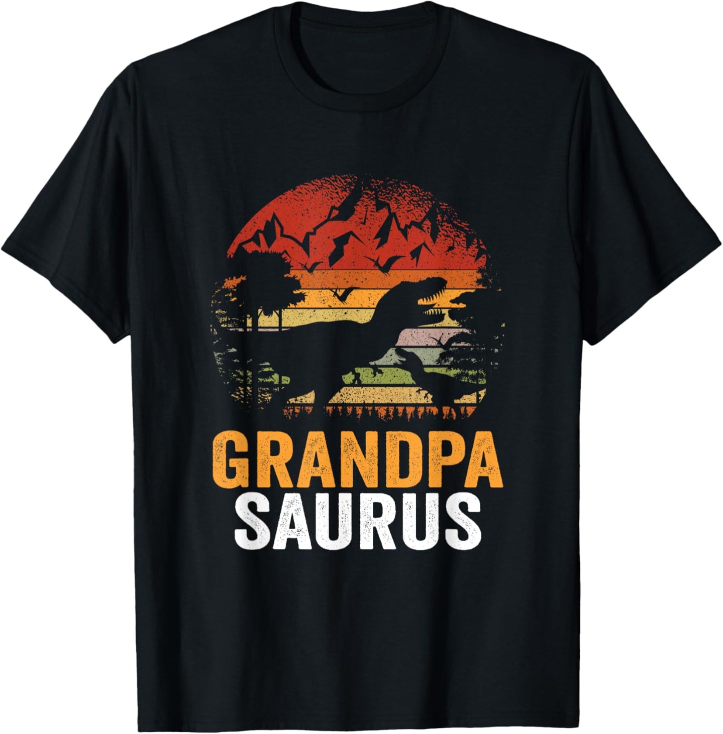 Grandpasaurus T Rex Dinosaur Grandpa Saurus Family Matching T-Shirt - T-Shirt | Black