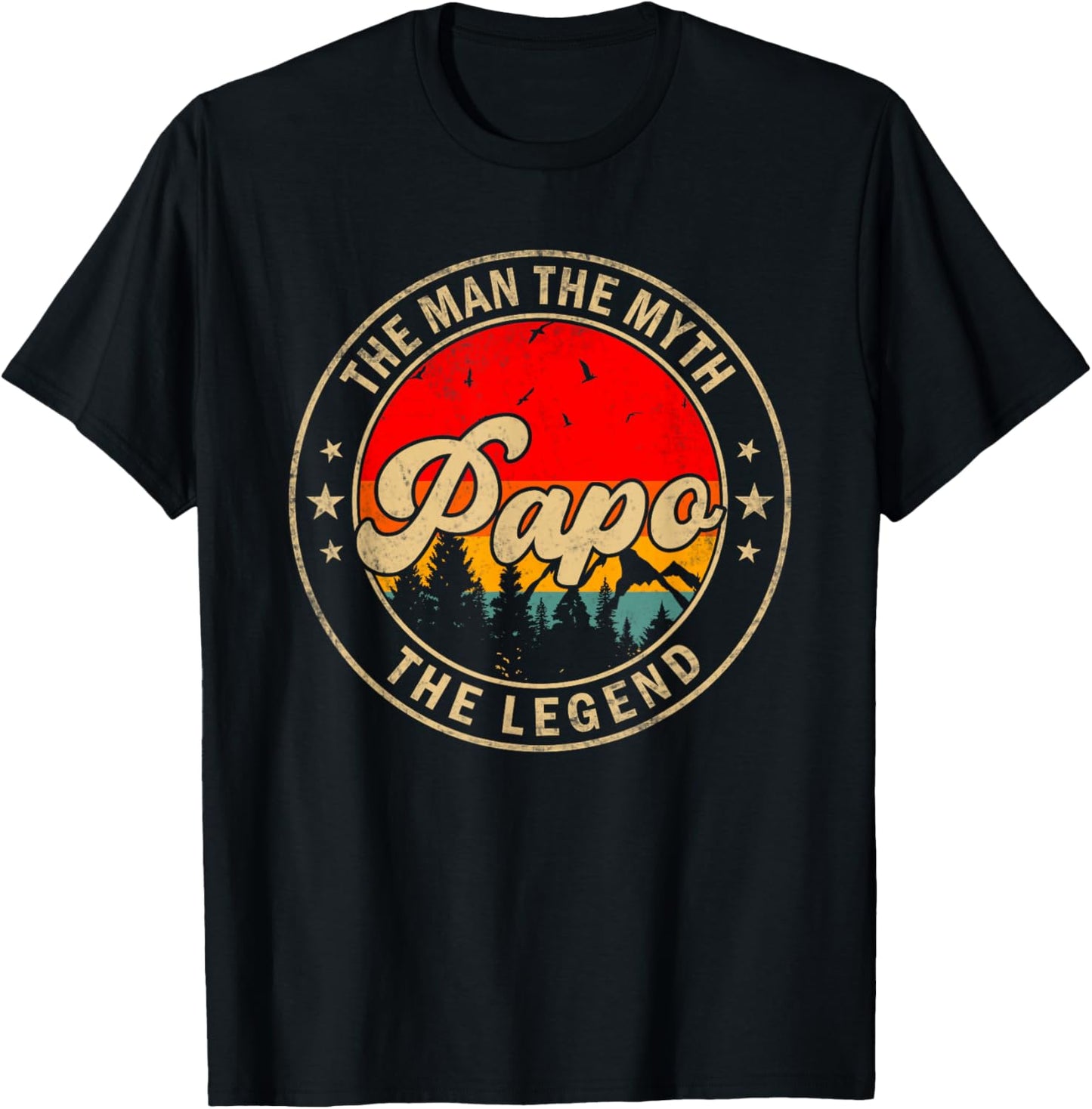 Papo the Man the Myth the Legend Father's Day for Grandpa T-Shirt - T-Shirt | Black