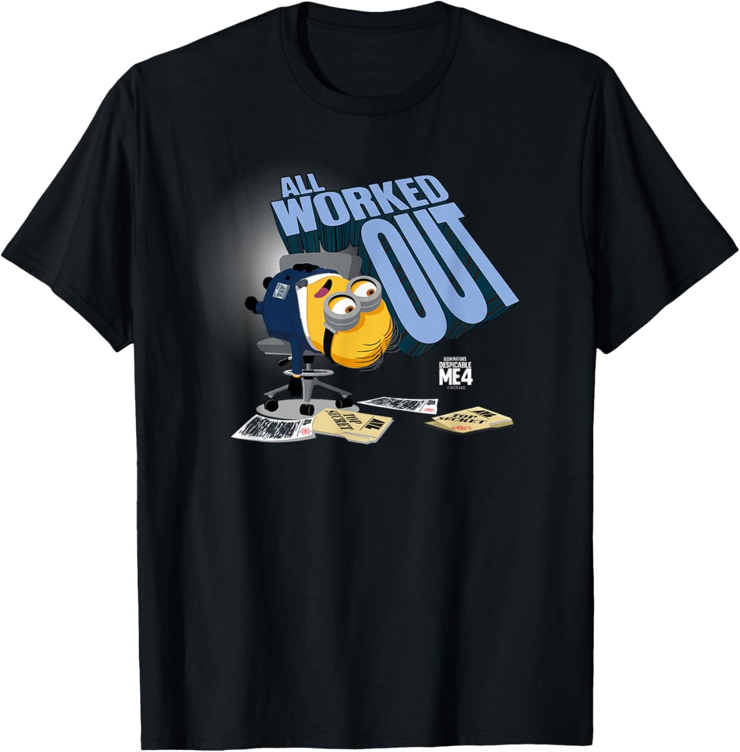 Minions Despicable Me 4 AVL All Worked Out T-Shirt - T-Shirt | Black